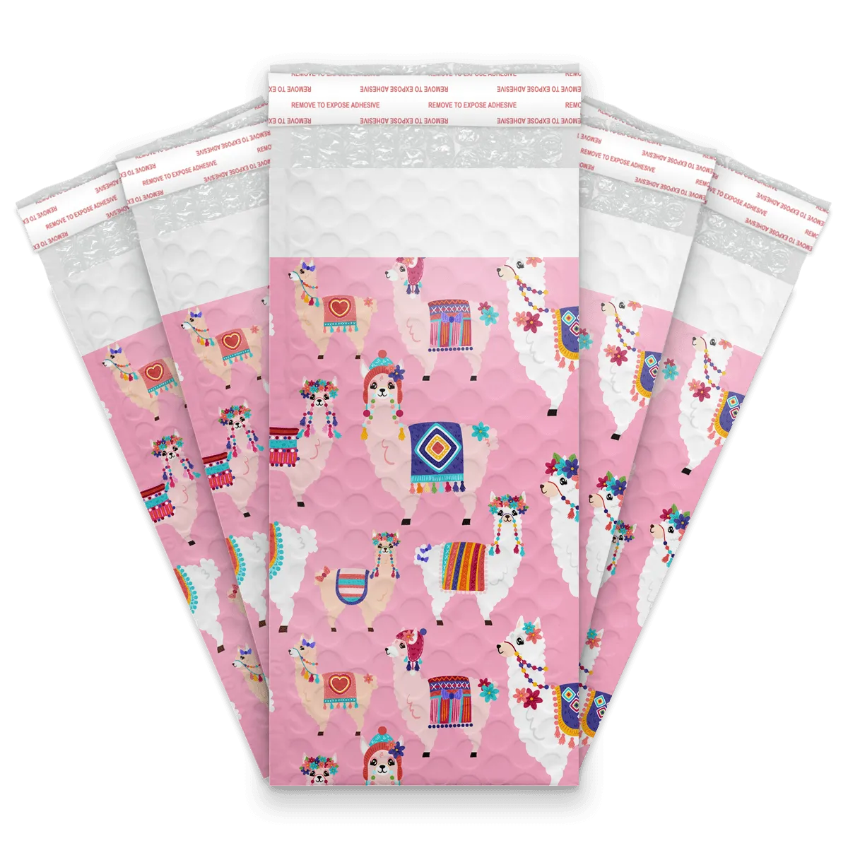 4x8 Llamas Designer Self Seal Poly Bubble Mailers Shipping Envelopes Custom Boutique Padded Bags