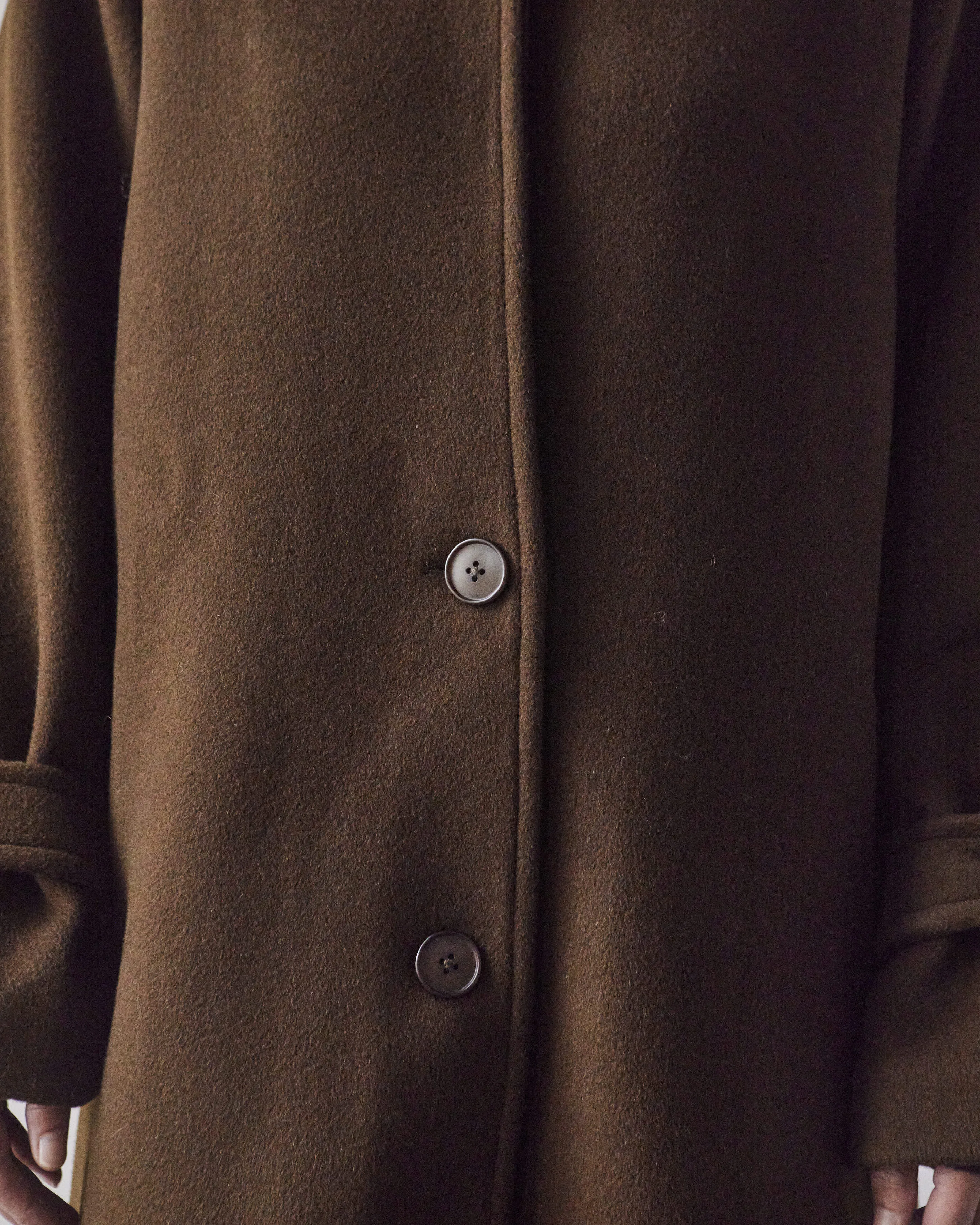 7115 Balmacaan Wool Coat, Deep Walnut