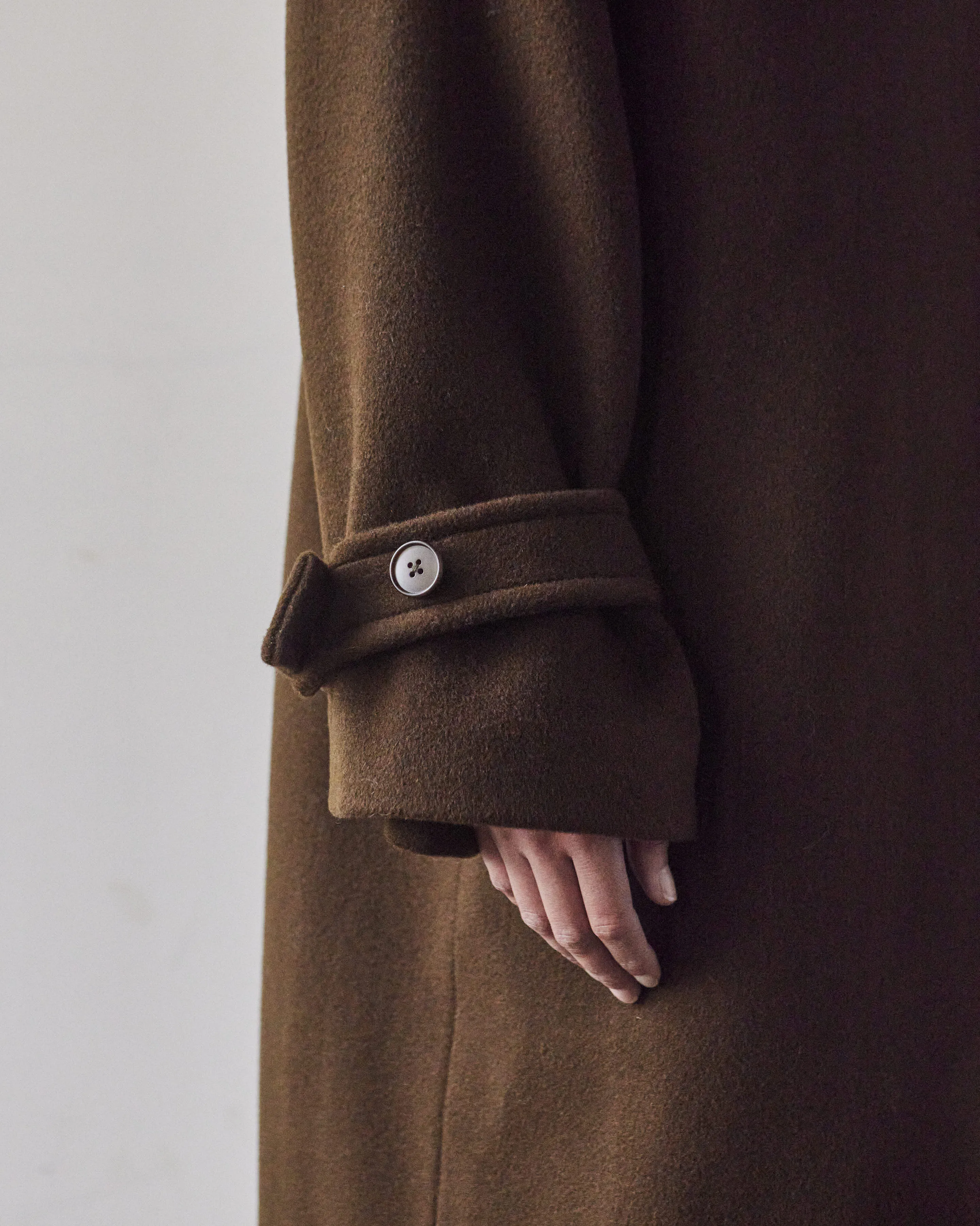 7115 Balmacaan Wool Coat, Deep Walnut