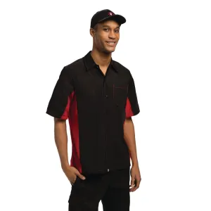 A952-M Chef Works Unisex Contrast Shirt Black and Red M