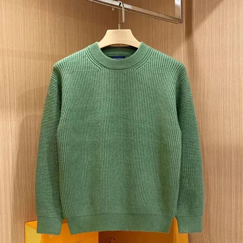 Autumn Fashion Knitted Woolen Thick Round Neck Pullover Sweater for men