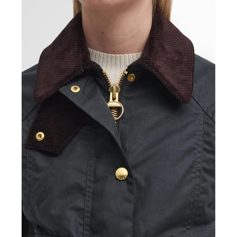 Barbour Cropped Beadnell Ladies Wax Jacket - Sage/Ancient