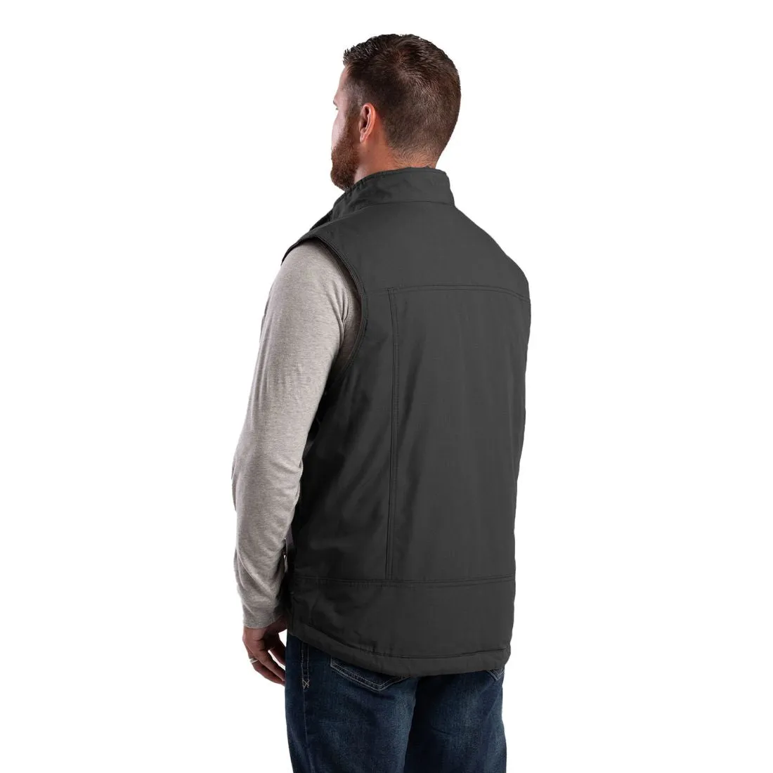 Berne Heartland Fleece-Lined Ripstop Men's Work Vest V817 - Black