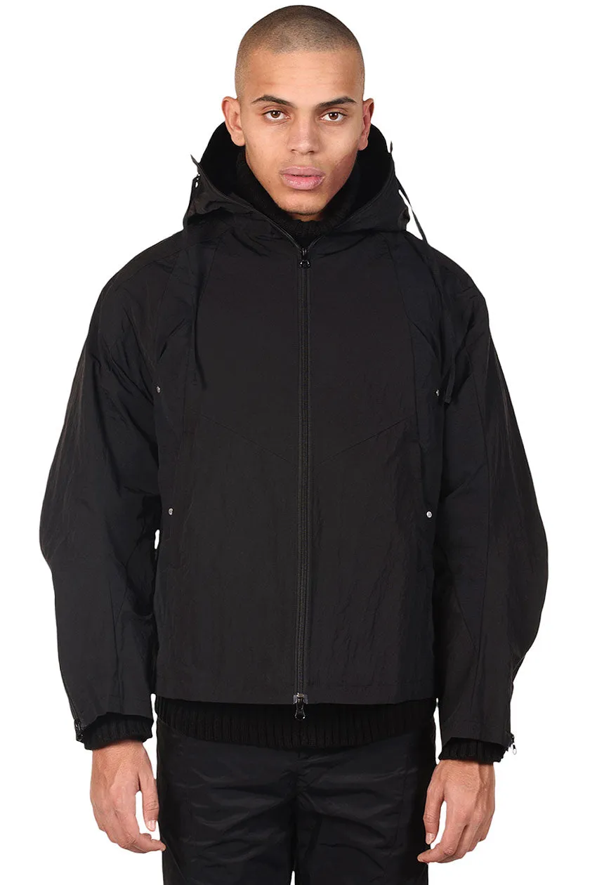 Black Oversized Windbreaker Jacket