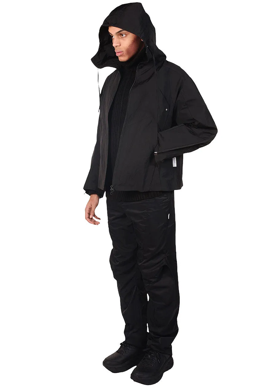 Black Oversized Windbreaker Jacket