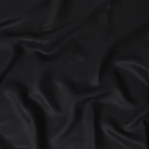 Black Plain Premium Italian blended linen wool suiting fabric-D14690