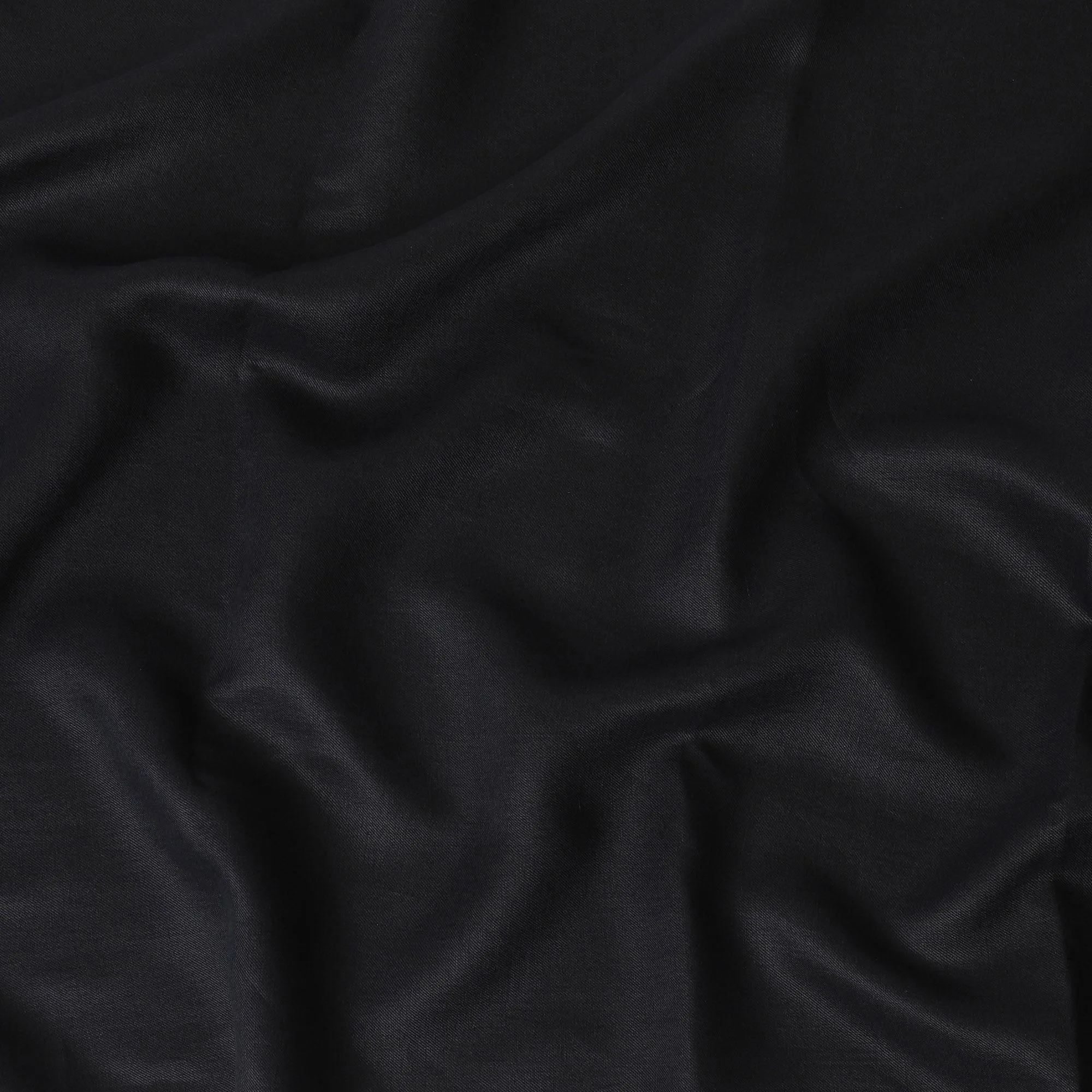 Black Plain Premium Italian blended linen wool suiting fabric-D14690