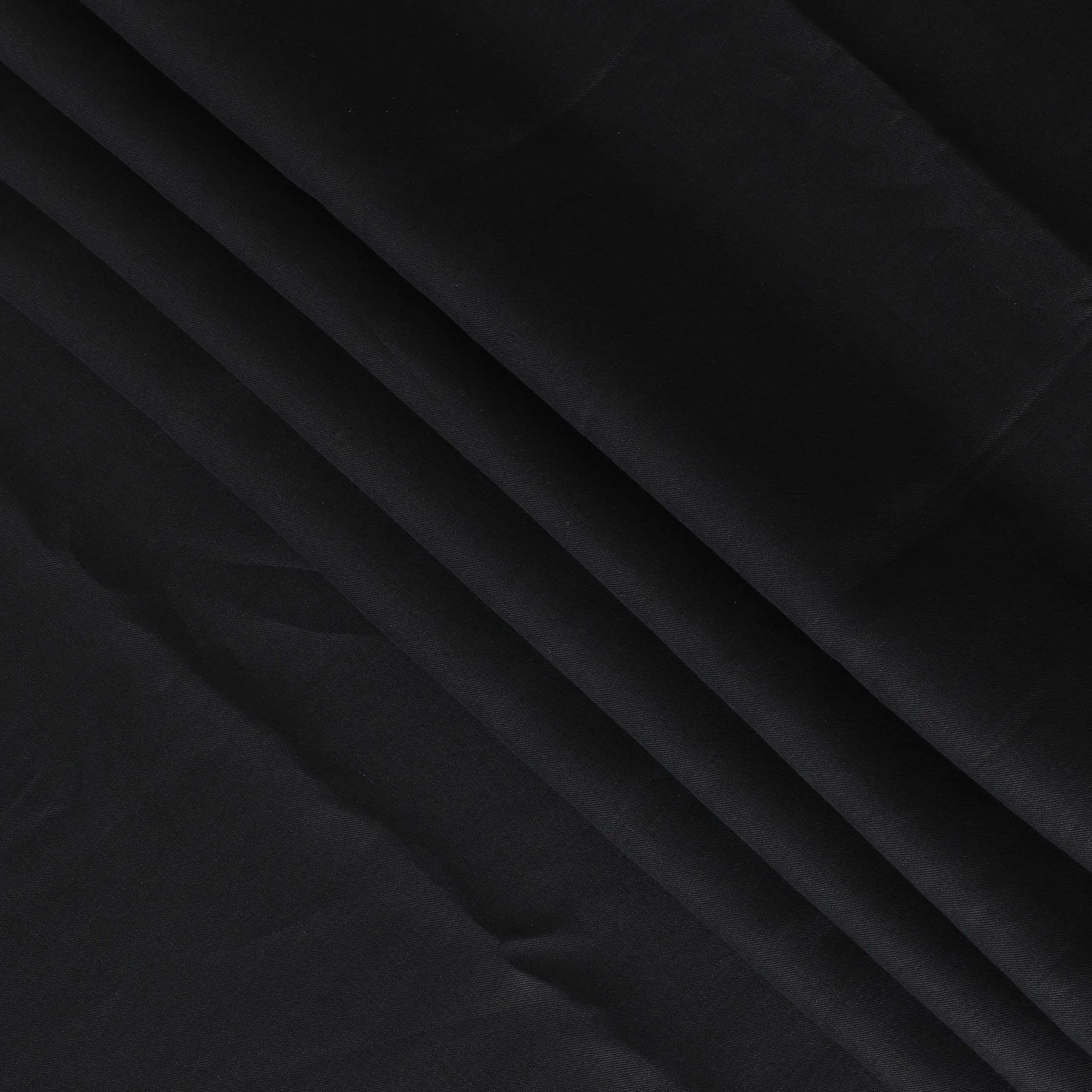 Black Plain Premium Italian blended linen wool suiting fabric-D14690