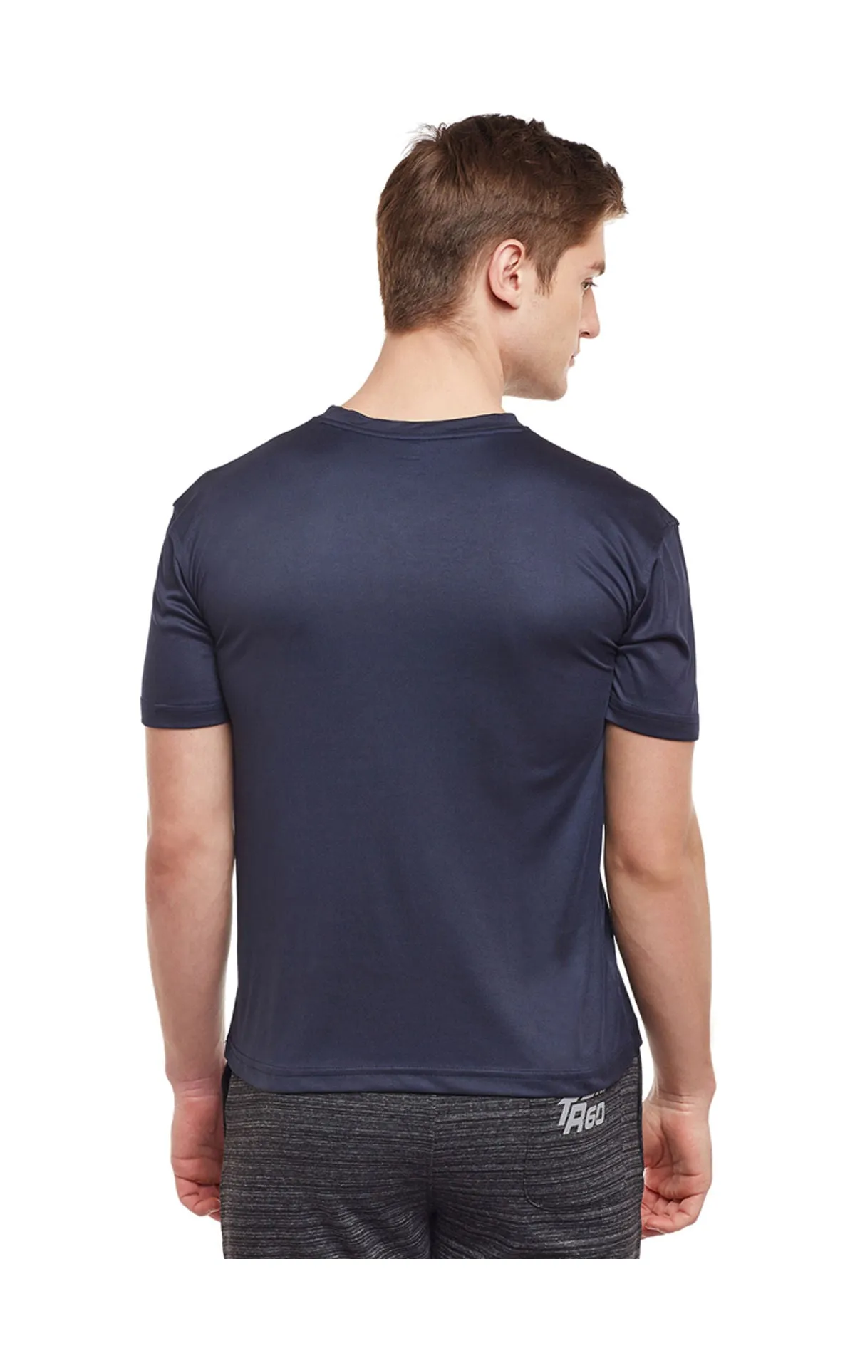 Bodyactive Navy Dri-Fit V-Neck T-Shirt-TS11-NAV