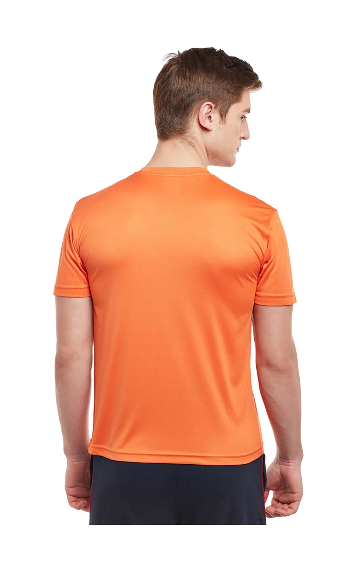 Bodyactive Orange Men Dri-Fit V-Neck T-Shirt-TS11-ORNG