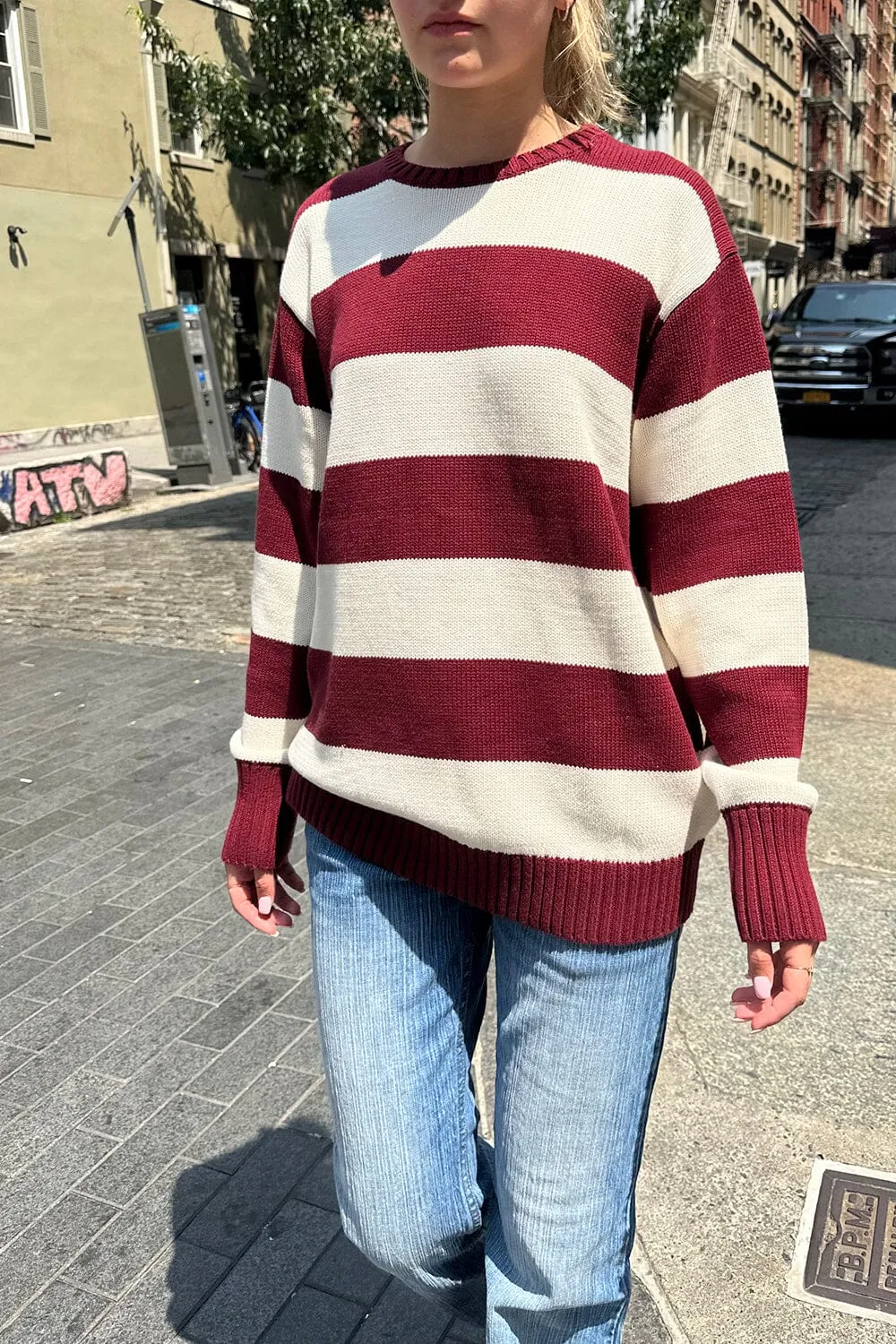 Brianna Cotton Thick Stripe Sweater