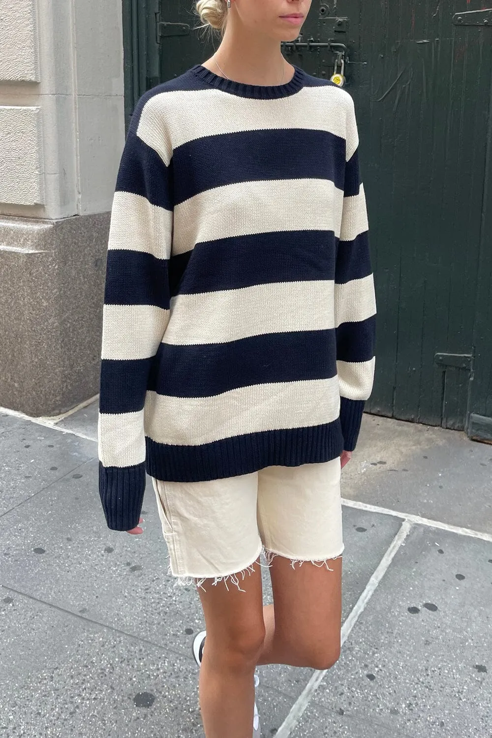 Brianna Cotton Thick Stripe Sweater