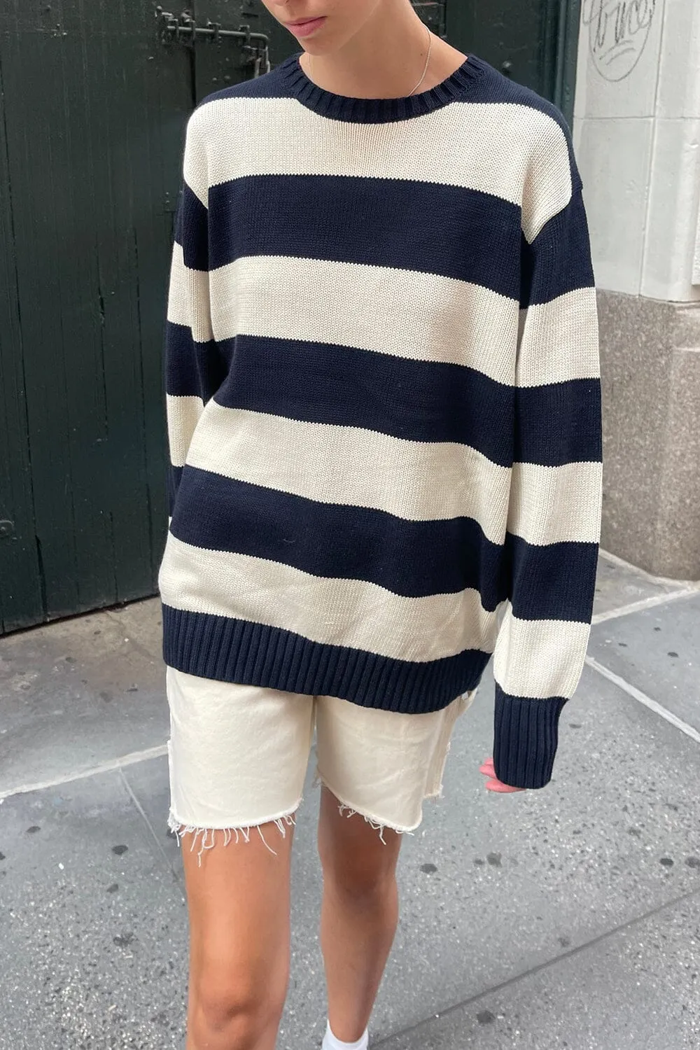 Brianna Cotton Thick Stripe Sweater