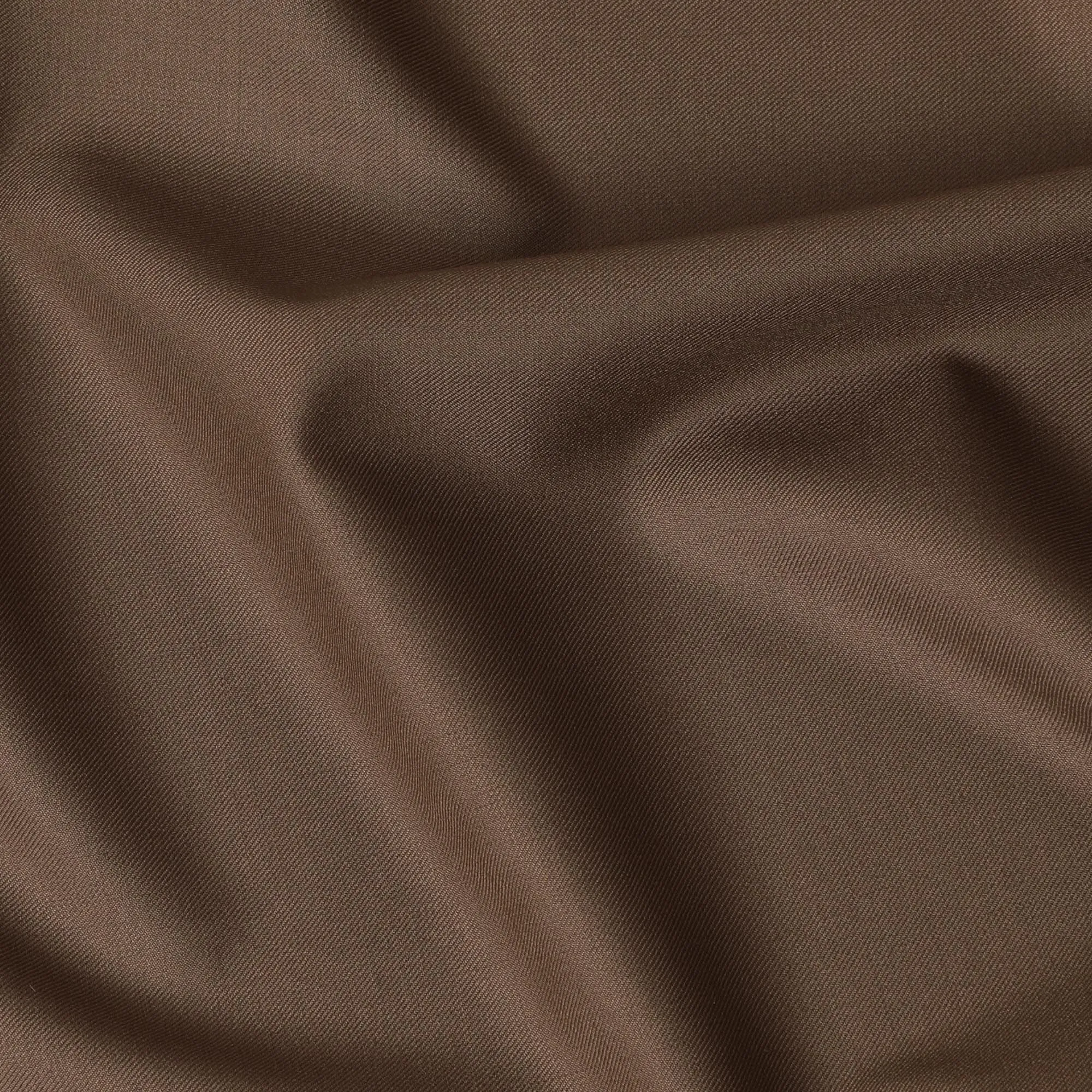 Brown Premium plain Super 140's blended wool suiting fabric-D17276