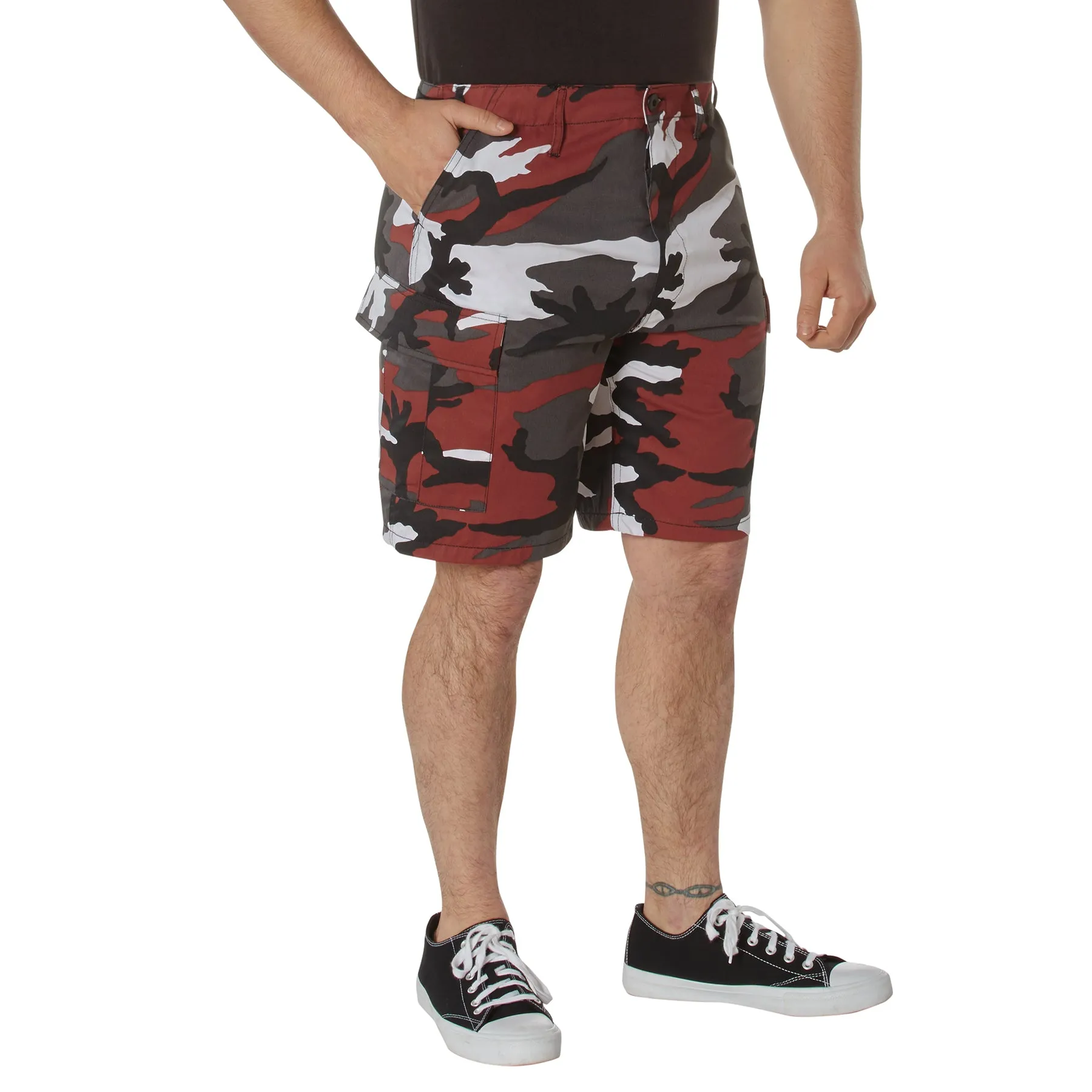 Camo BDU Shorts- Red Camo- Poly/Cotton