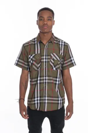 Casual Short Sleeve Checker Shirts