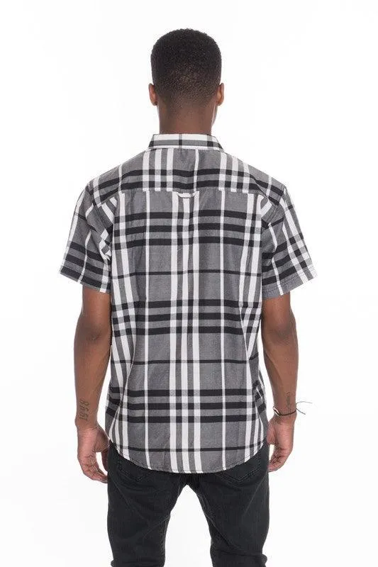 Casual Short Sleeve Checker Shirts