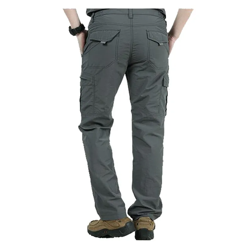 Casual Waterproof Quick-drying Mid Waist Army Pants With Pockets For Male