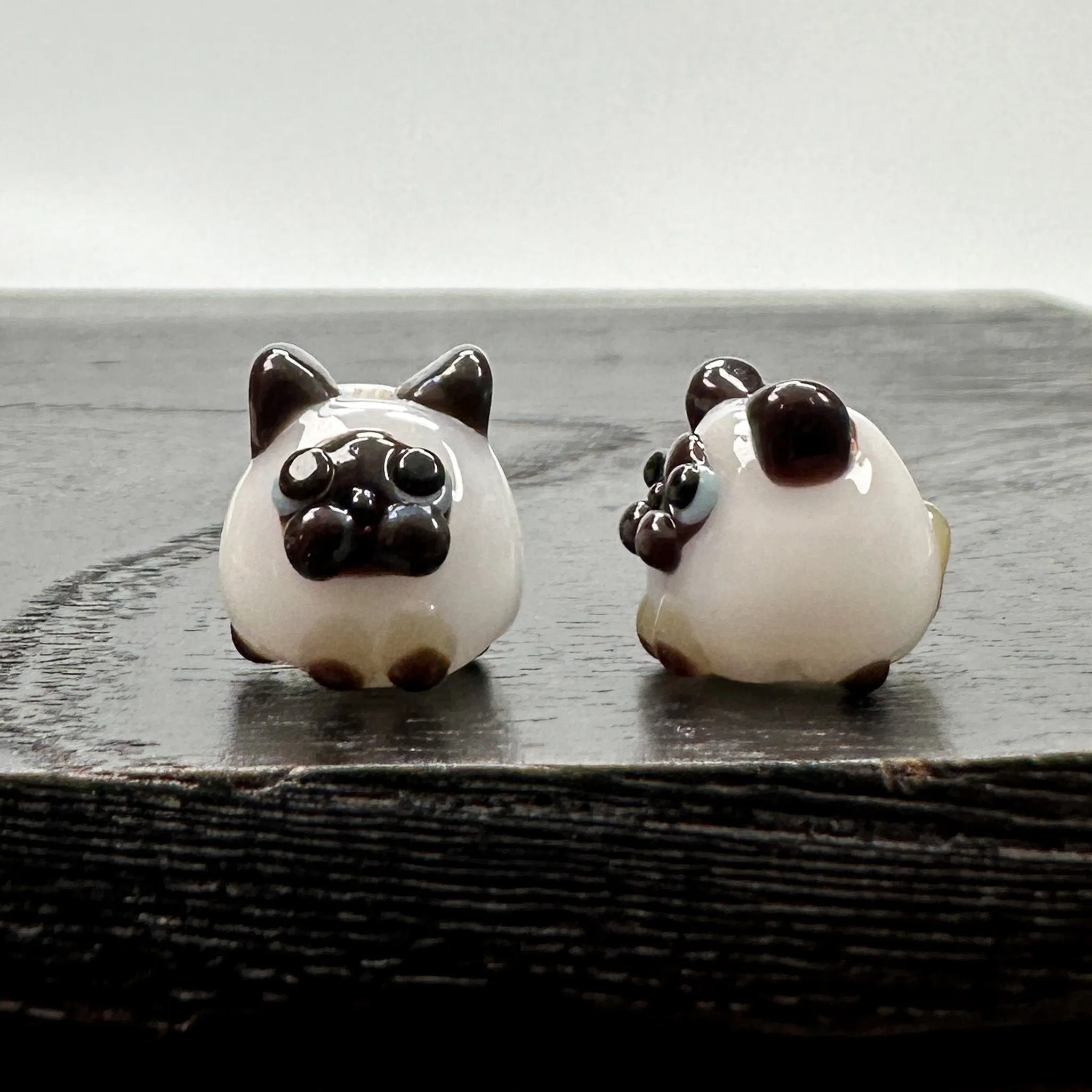 Chibi Handmade Glass Beads - Himalayan Cat (LB77)