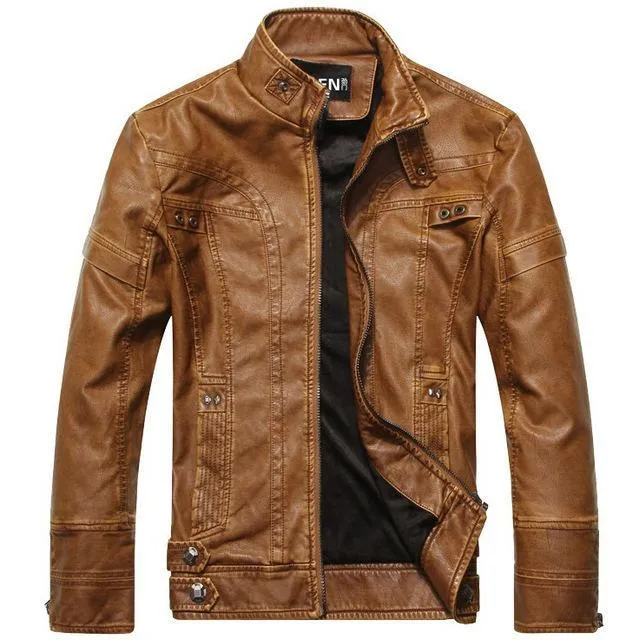 Classic Vintage Leather Jacket/PU Leather Bikers Jacket