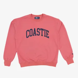 Coastie Crewneck in Coral Red