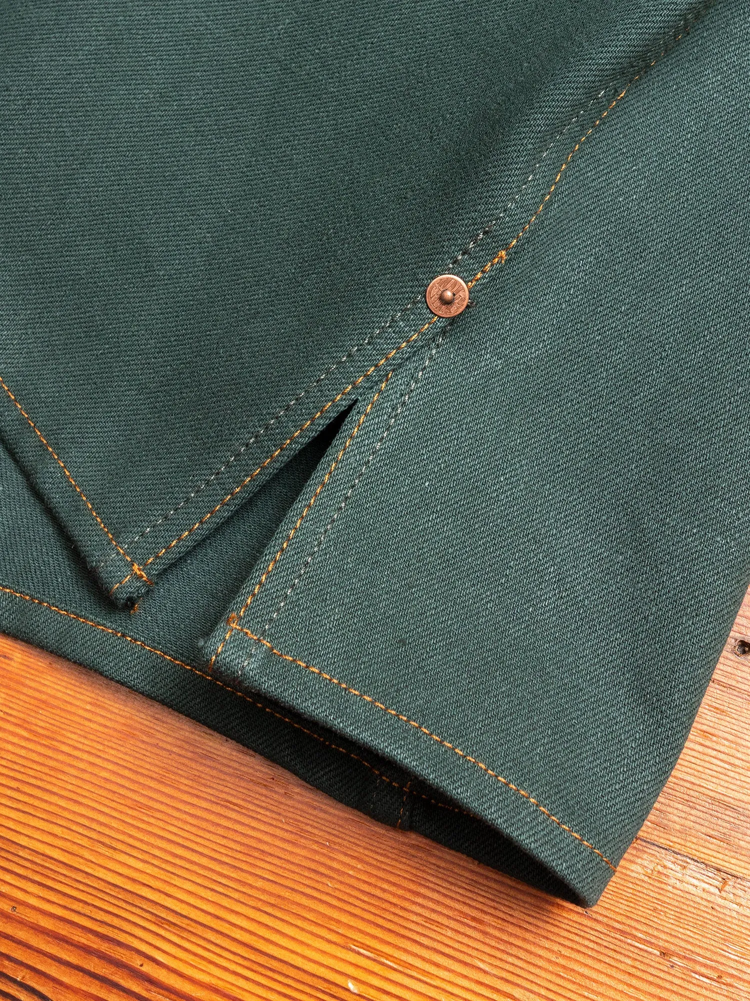 Copeland Selvedge Denim Shirt in Cripple Creek Green