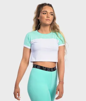 CROP T-Shirt [Mint Green/White]