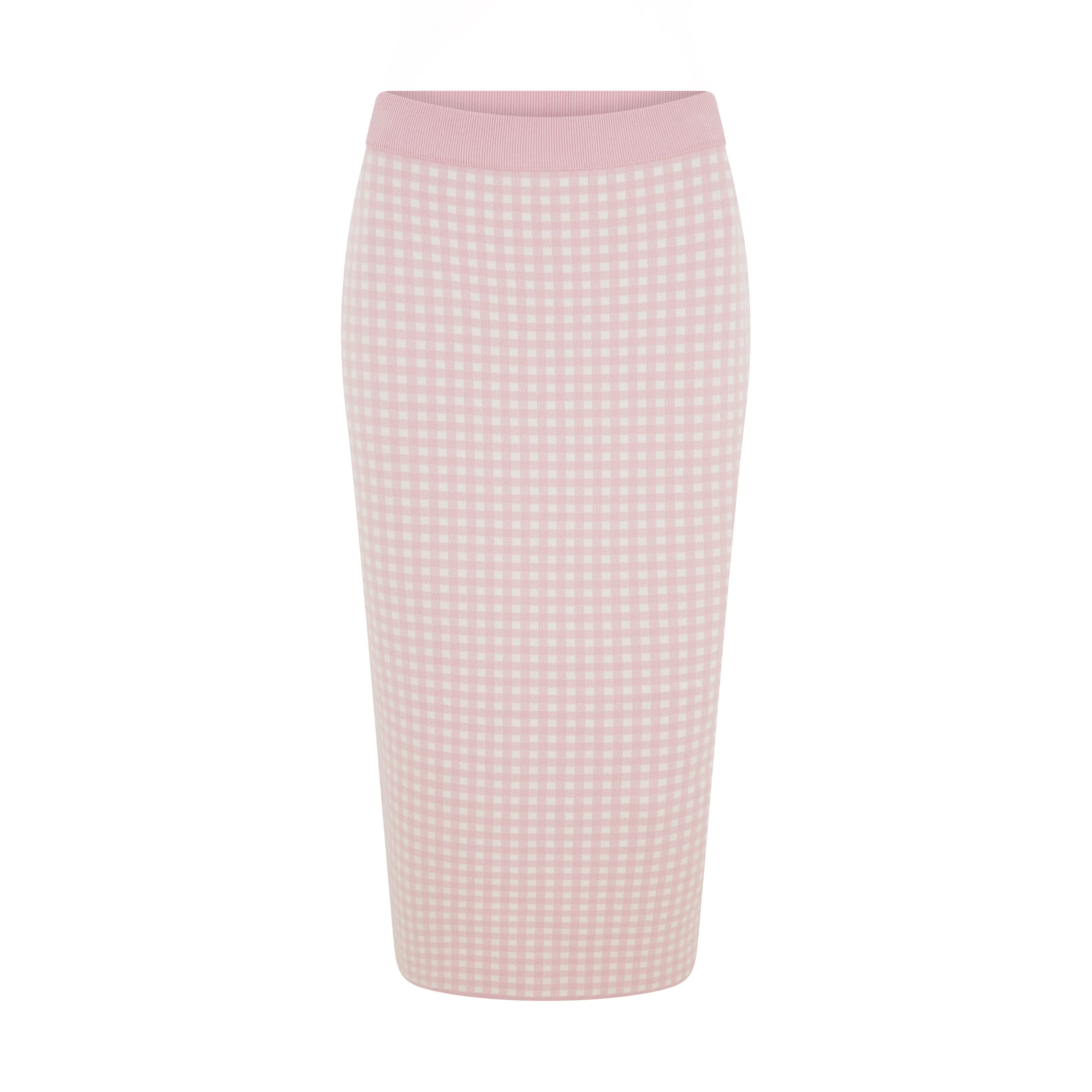 Dalmine Pink Gingham Knitted Skirt