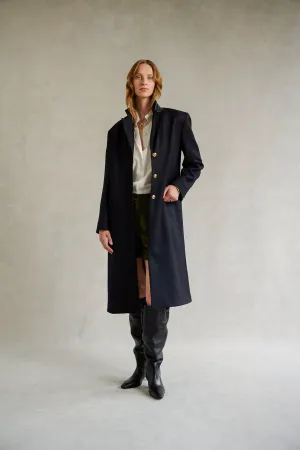 DARK NAVY ‘CIGARETTE’ TAILORED COAT