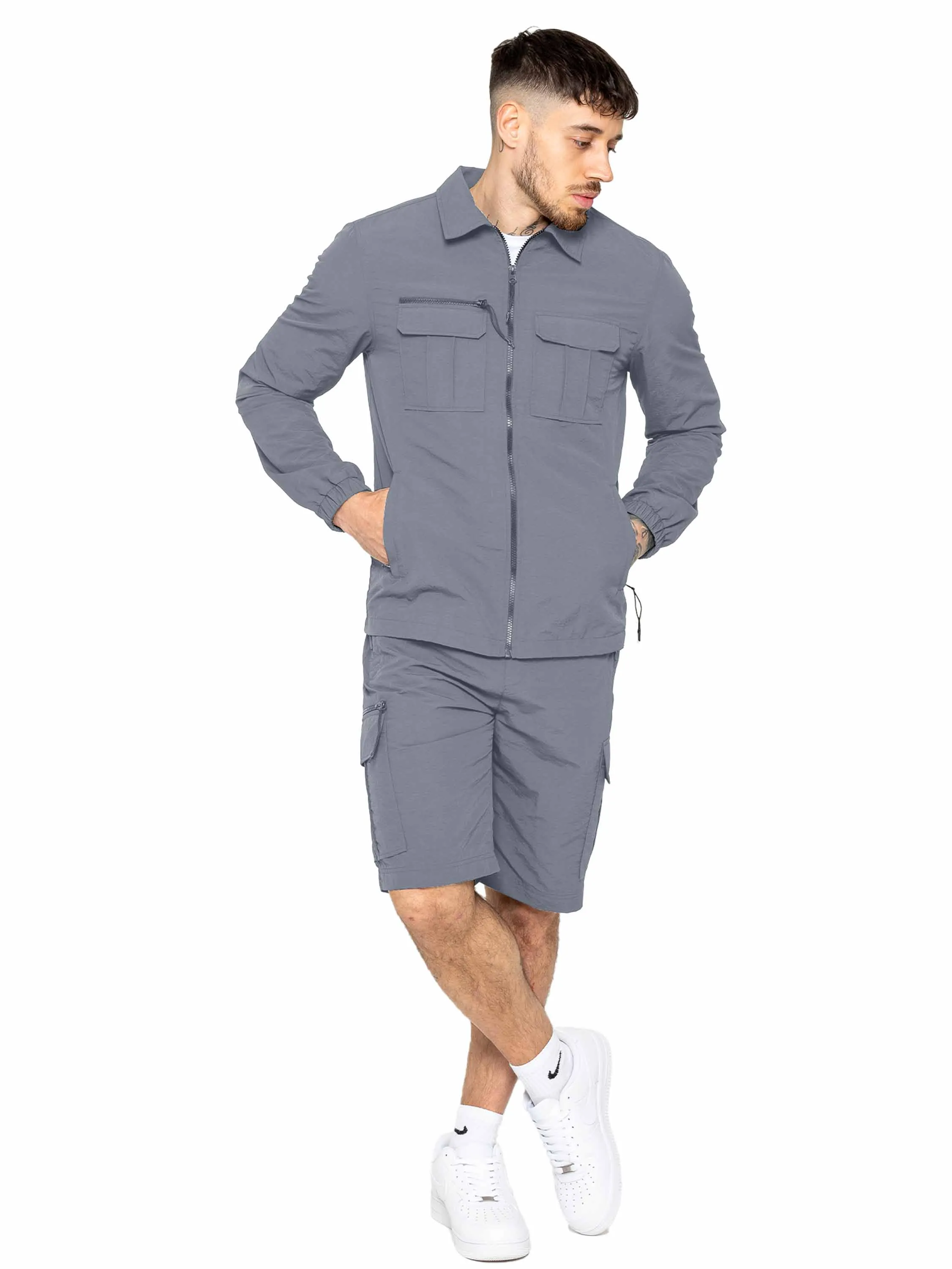 Enzo | Mens Poly Cargo Shorts