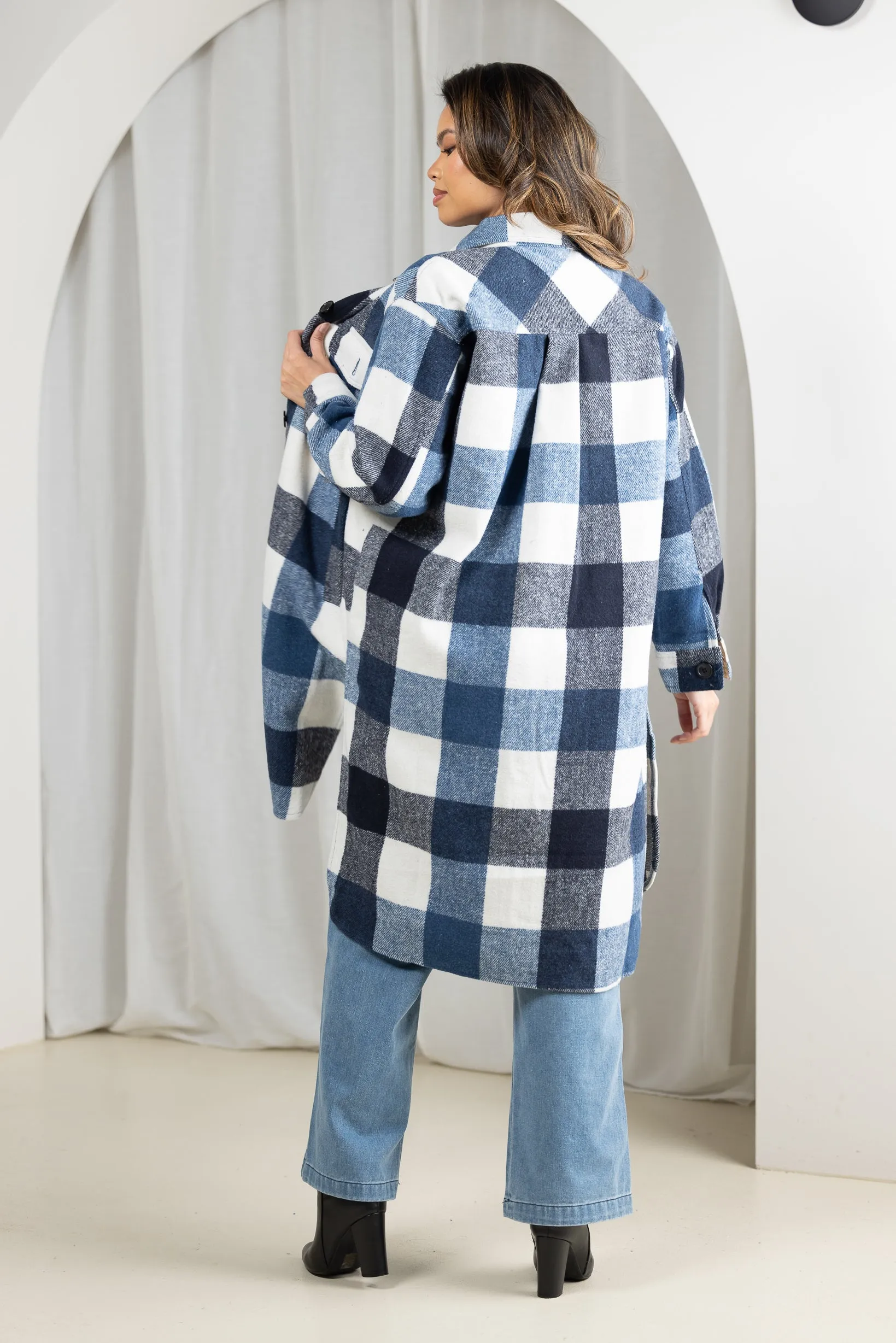 Gingham Long Shacket