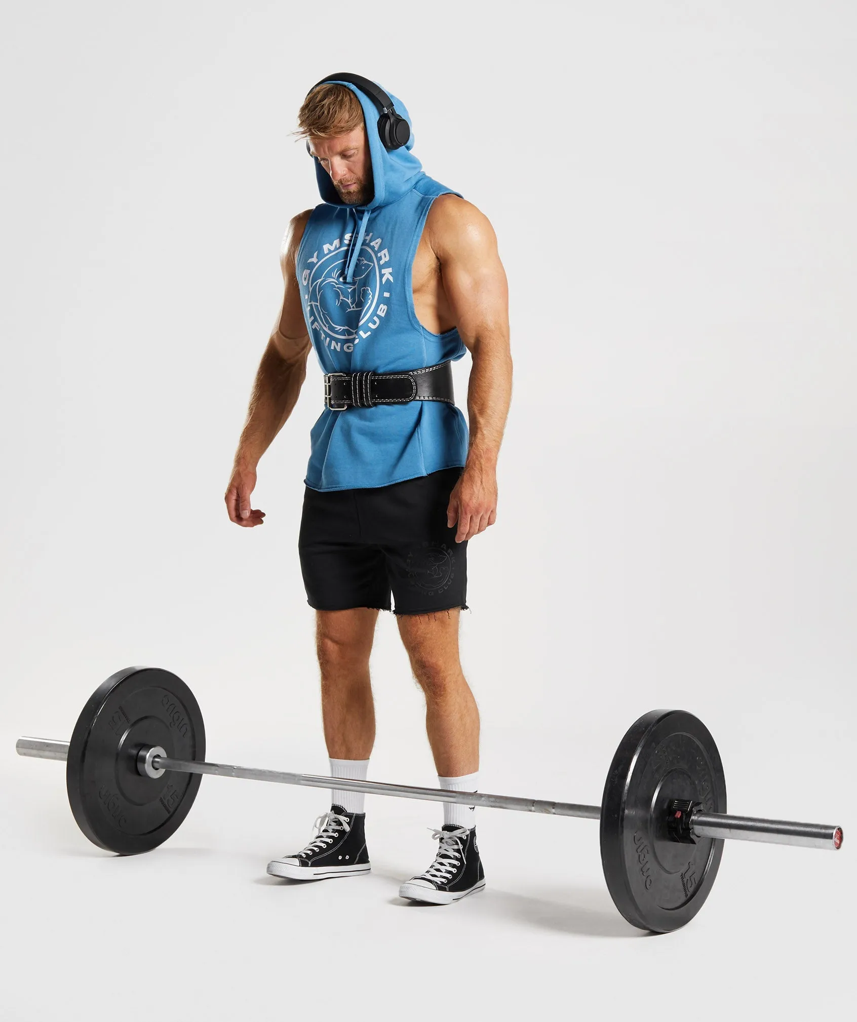 Gymshark Legacy Drop Arm Hoodie - Coastal Blue