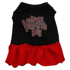 Happy Valentines Day Rhinestone Dress Black with Red XL (16)