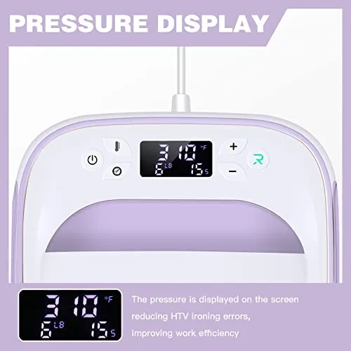 HTVRONT Heat Press Machine for T-Shirts, Portable Heat Press 10"X10", Iron Press for Sublimation and HTV Vinyl Shirt Press Machine for Hat, Bags, Heating Transfer Projects（Purple）