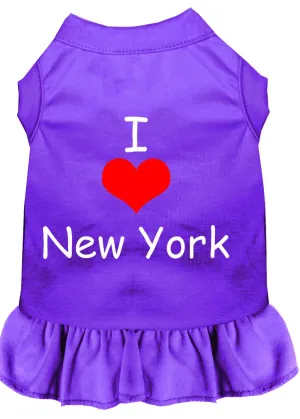 I Heart New York Screen Print Dress Purple Xxxl (20)