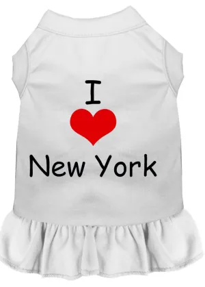 I Heart New York Screen Print Dress White Xs (8)