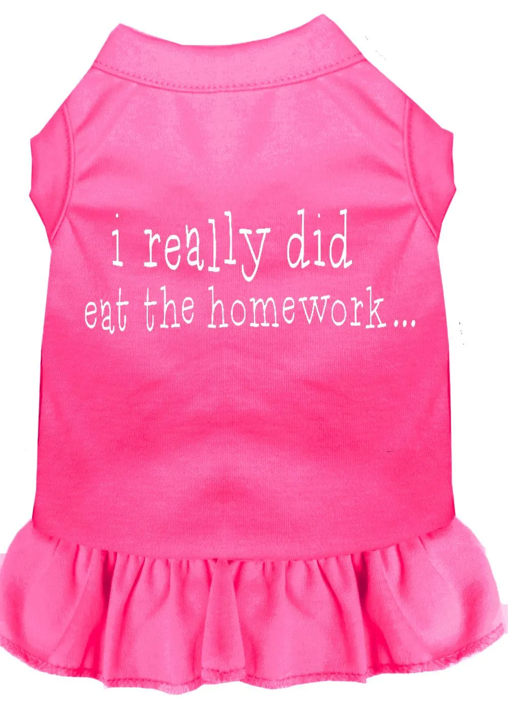 I Really Did Eat The Homework Screen Print Dress Bright Pink Xxl (18)