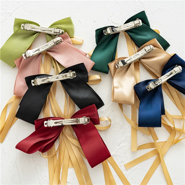 Ladies  hair bands Bow Ribbon Barrettes Spring Clip Hairpin