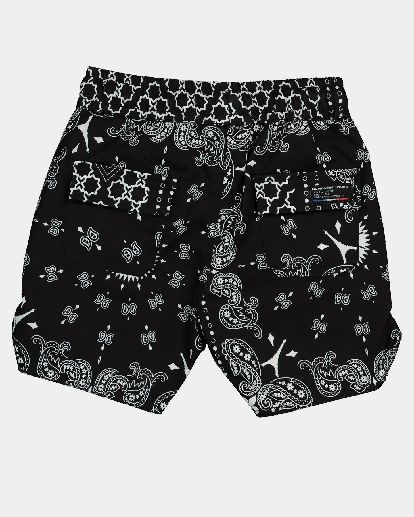 Lil Homme Kids' Bandana Ultra Shorts Black/White