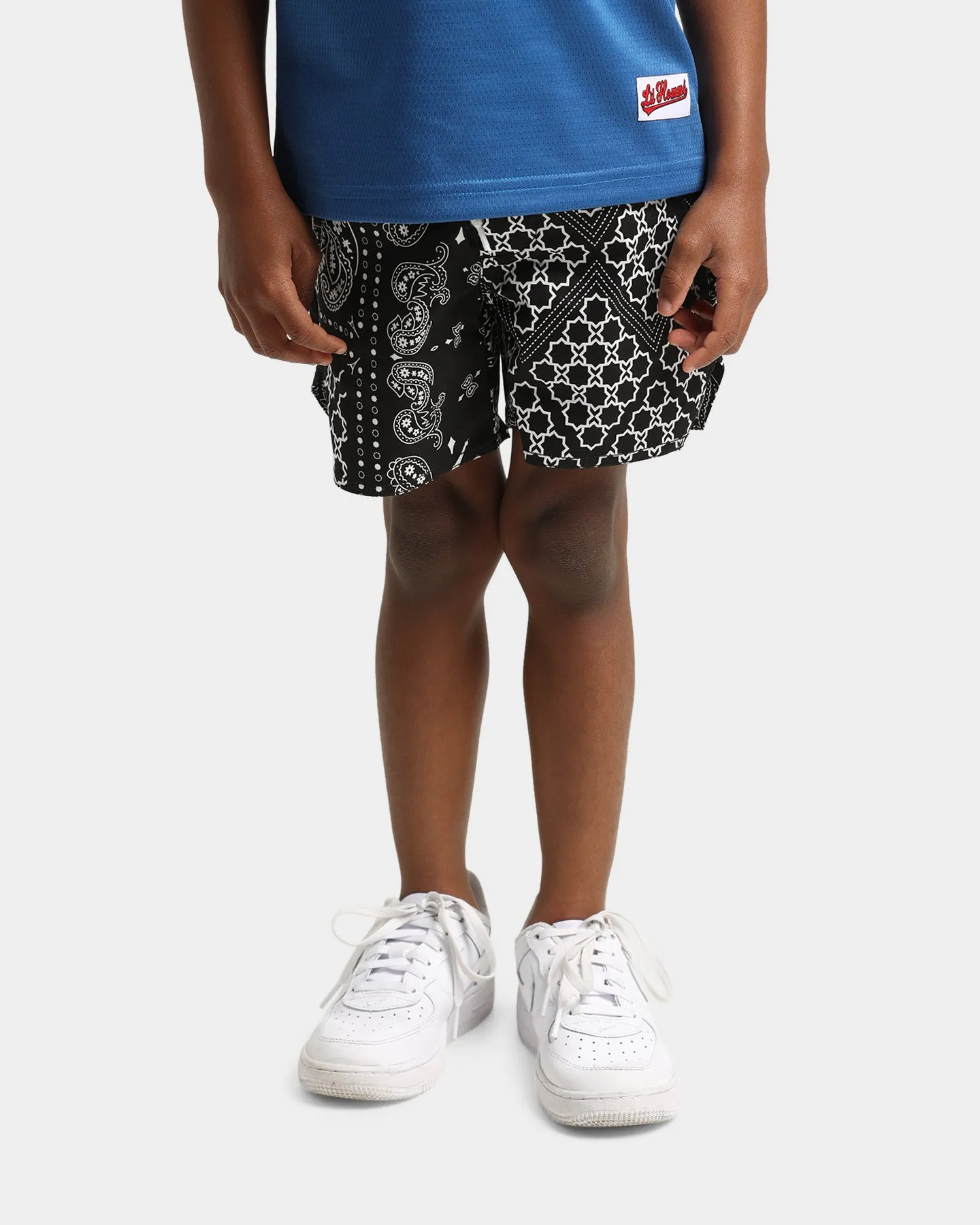 Lil Homme Kids' Bandana Ultra Shorts Black/White