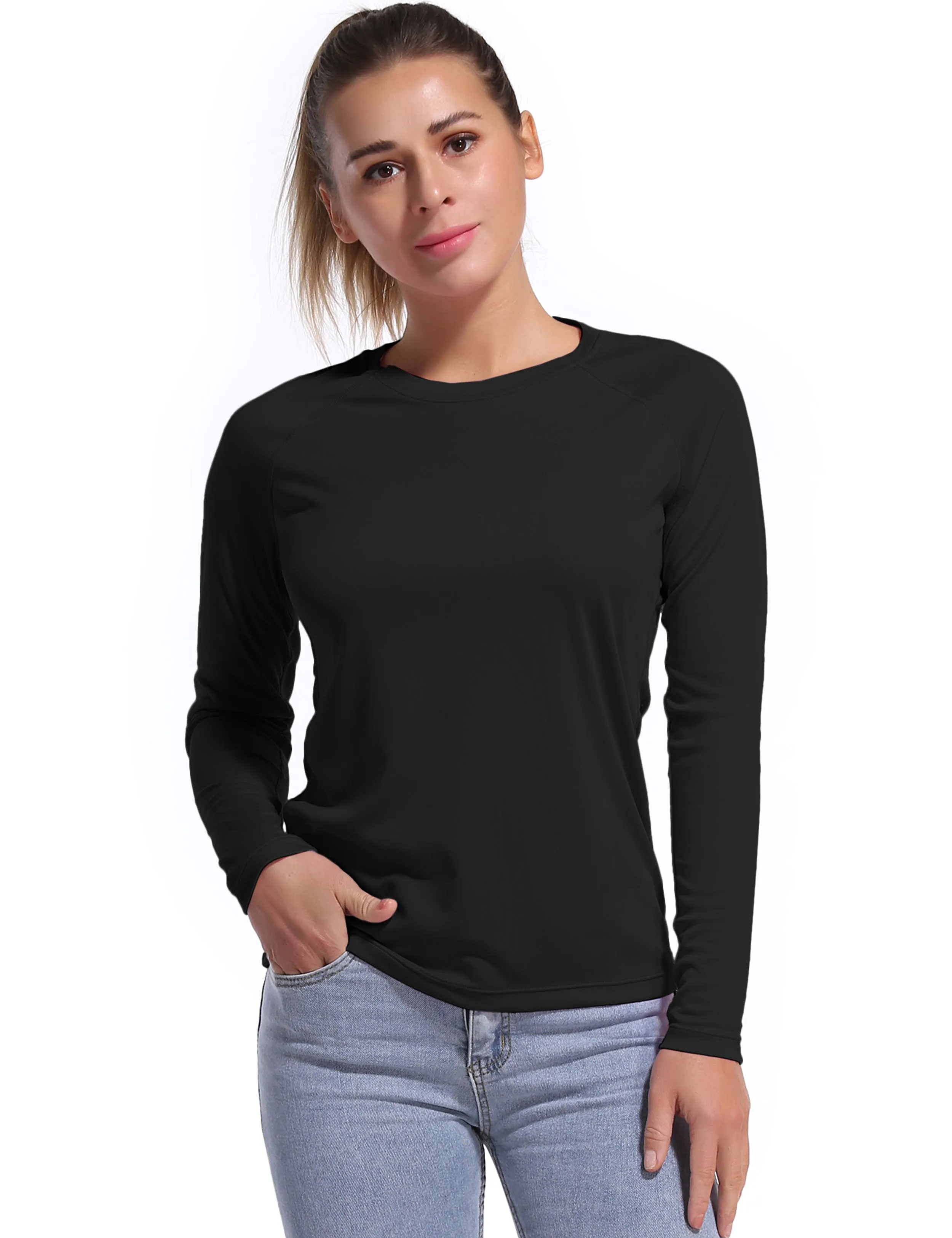 Long Sleeve Athletic Shirts black_Biking