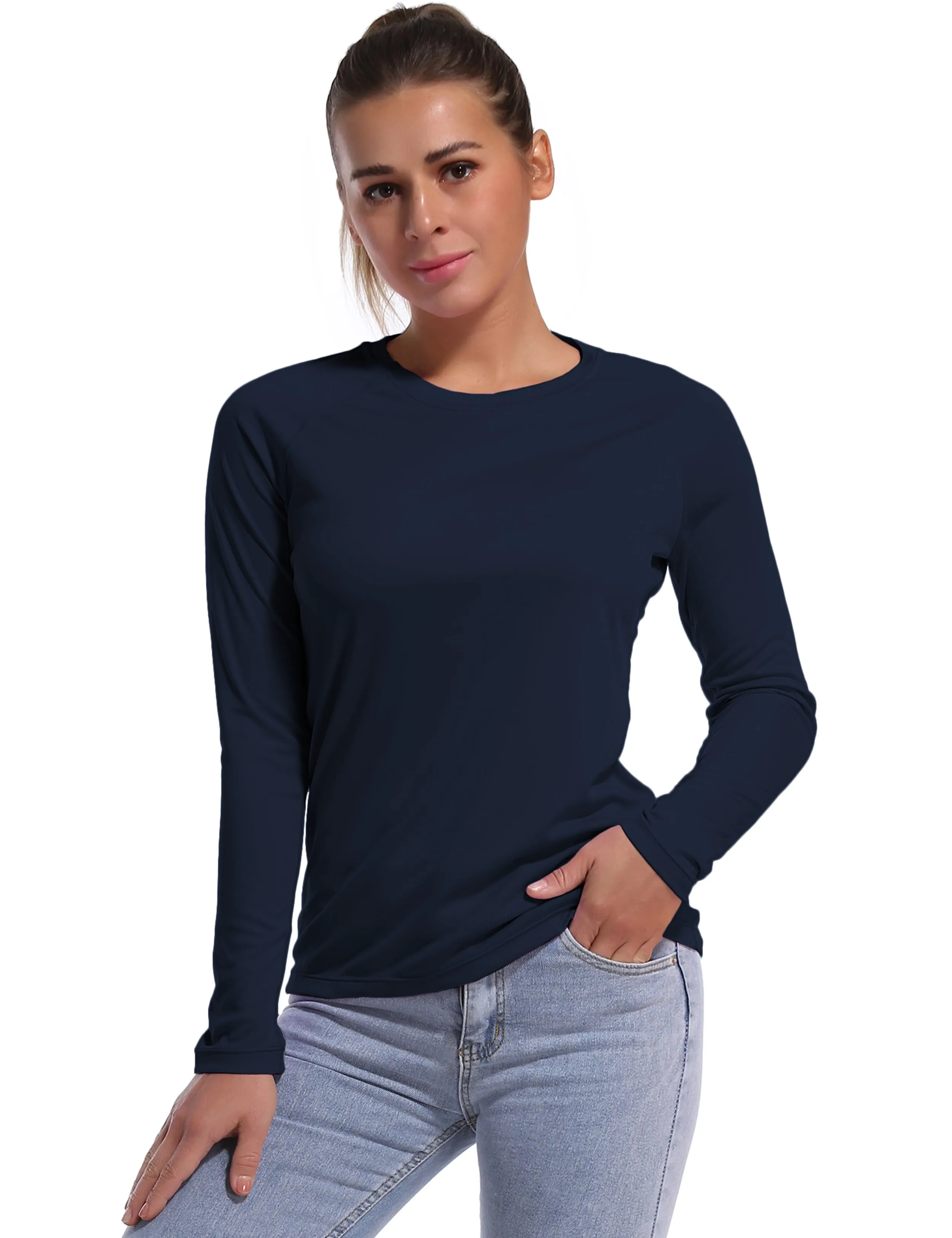 Long Sleeve Athletic Shirts darknavy