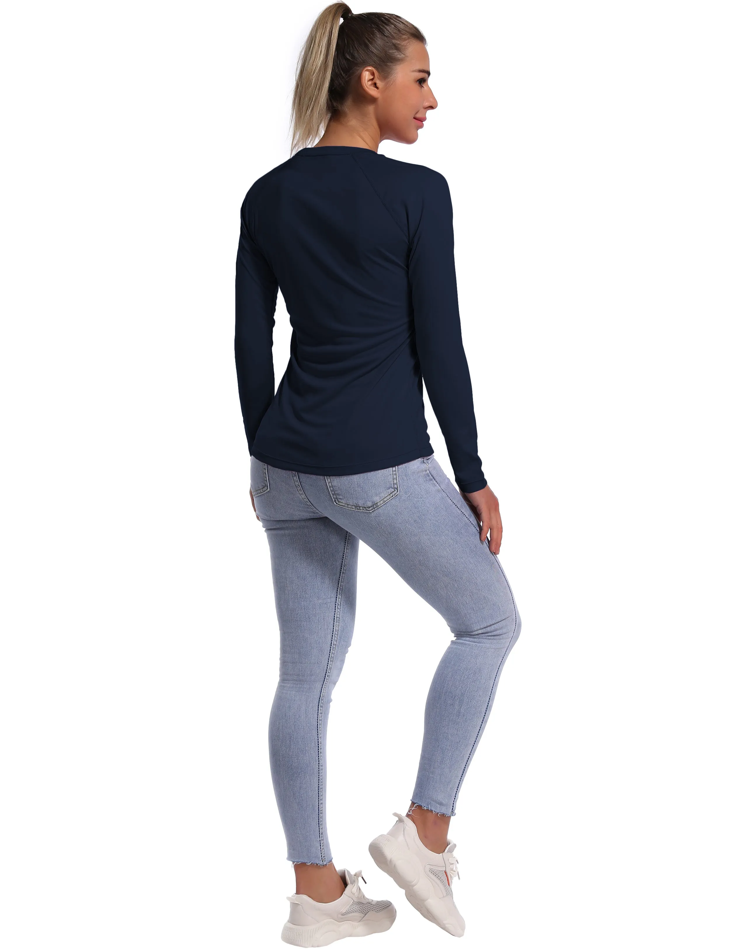 Long Sleeve Athletic Shirts darknavy