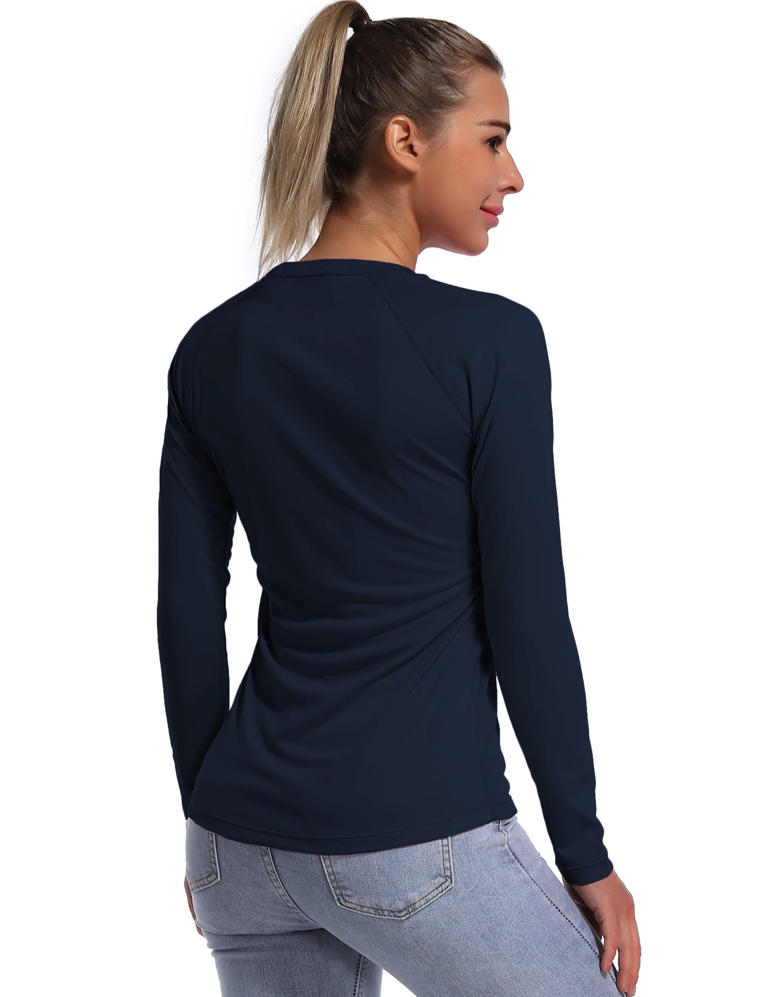 Long Sleeve Athletic Shirts darknavy_Biking