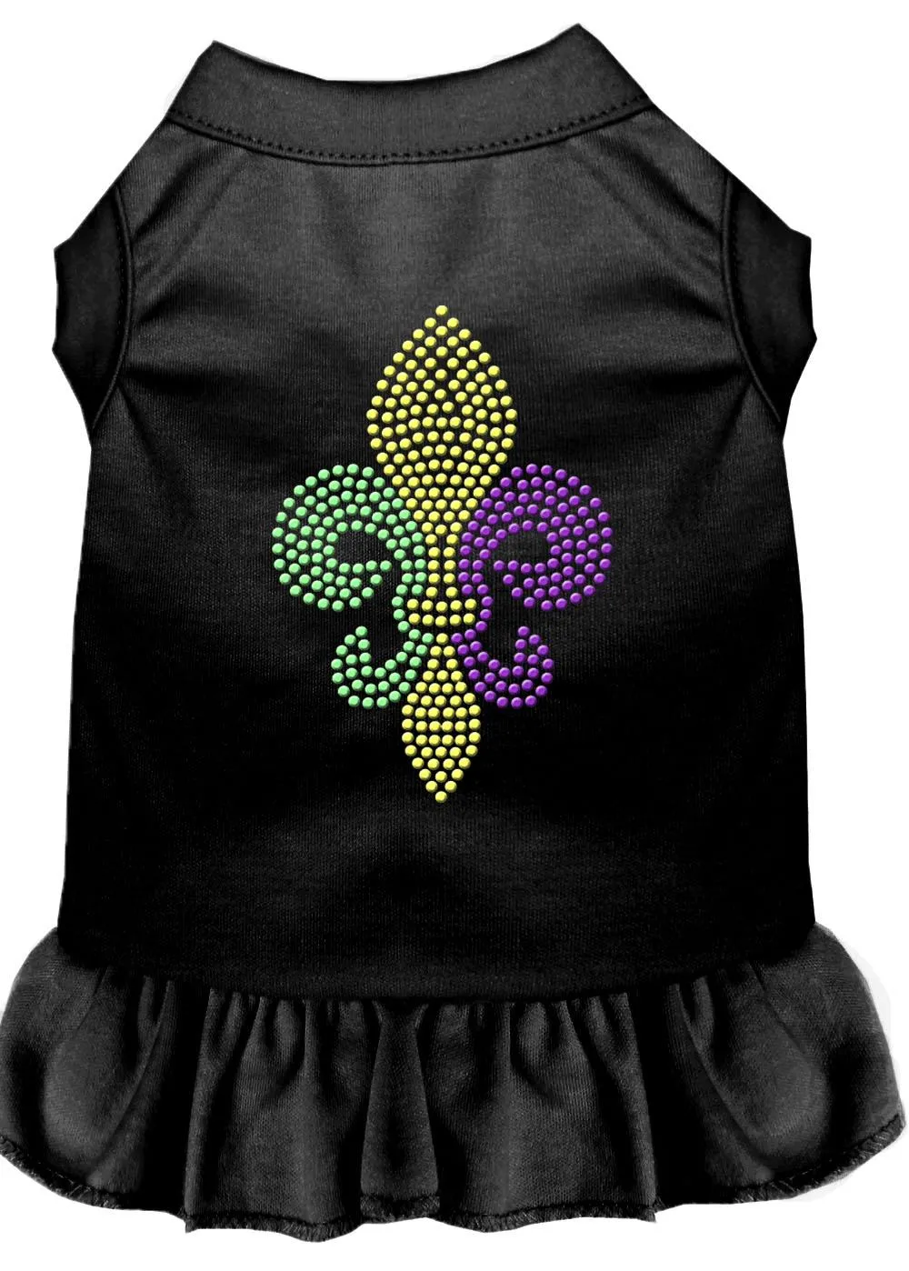 Mardi Gras Fleur De Lis Rhinestone Dress Black Xl (16)