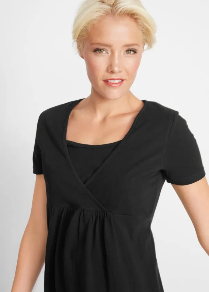 Maternity/nursing shirts 2 pcs Bpc Bonprix Collection, black