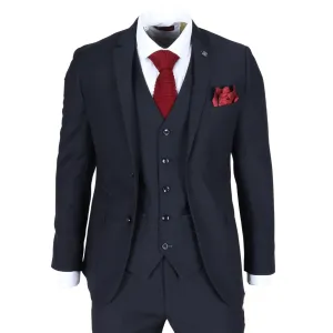 Men's Blazer Navy Blue Tailored Fit Formal Suit Jackets