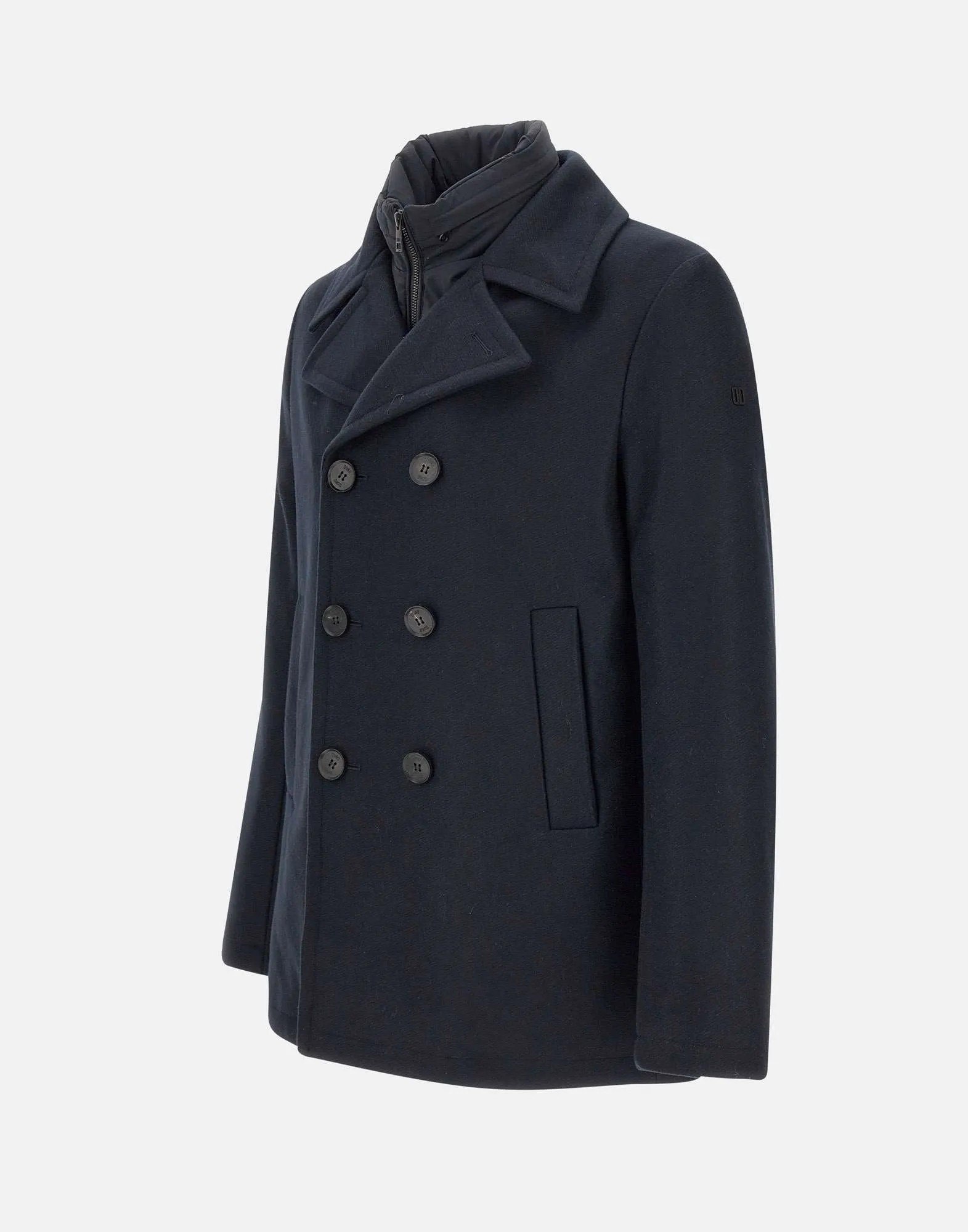 Men's Blue Wool and Cashmere Coat