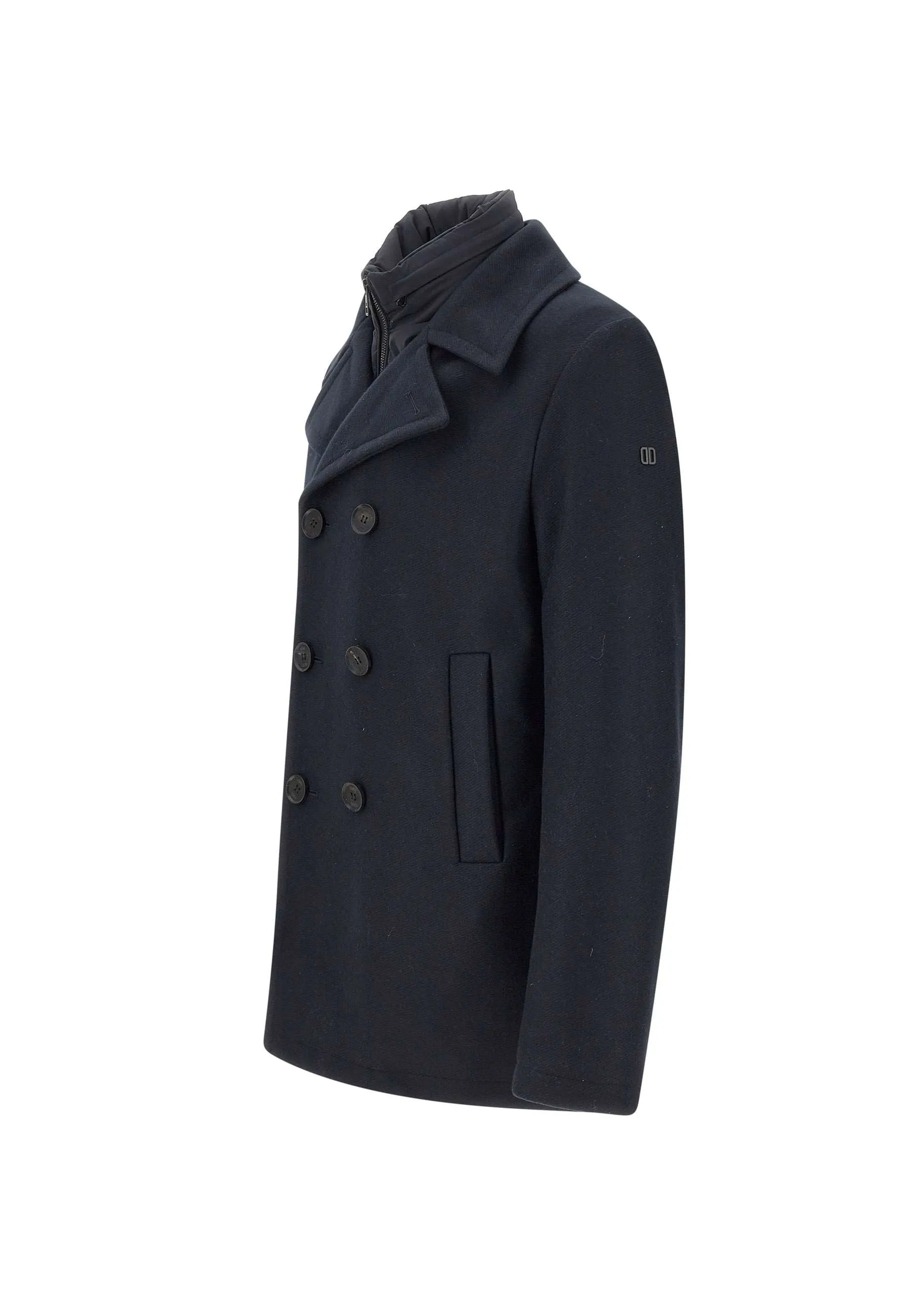 Men's Blue Wool and Cashmere Coat