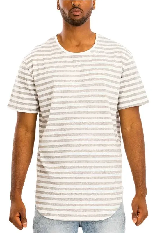 Mens Elongated Striped Shirts